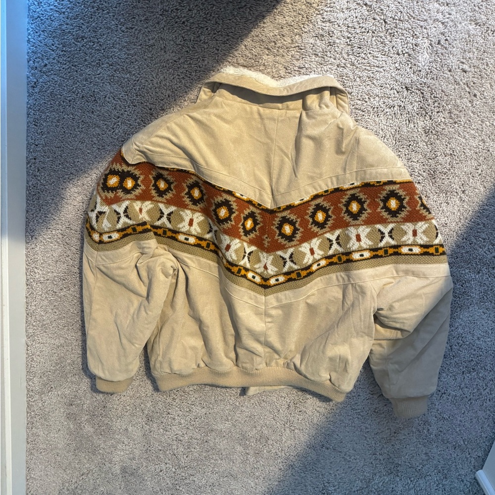 Tan and Brown Women's Jacket - Picture 2 of 3